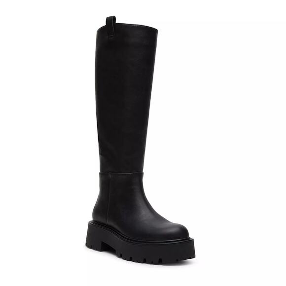 Madden Girl Women Crow Platform Riding Boots Size US 7.5M Wide Calf Black - Picture 1 of 4